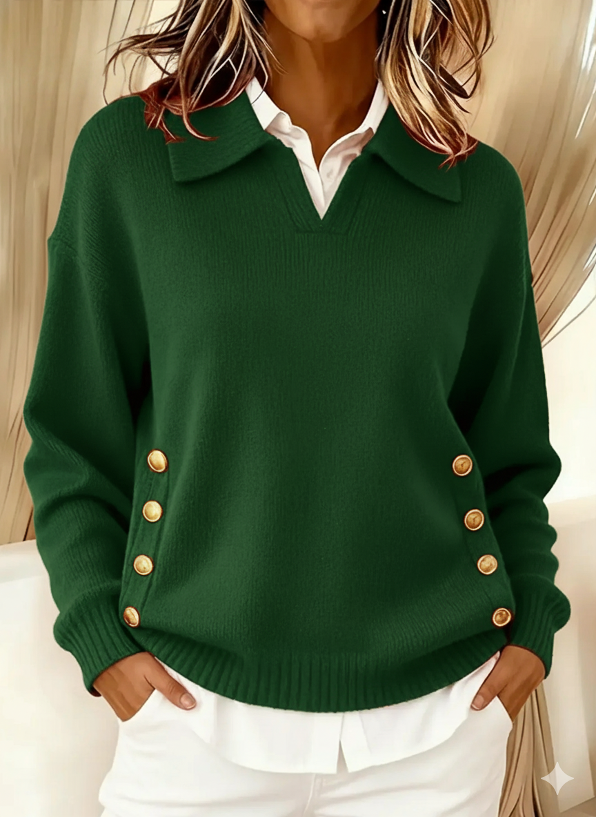 Vicenta | Polo Neck Jumper with Buttons