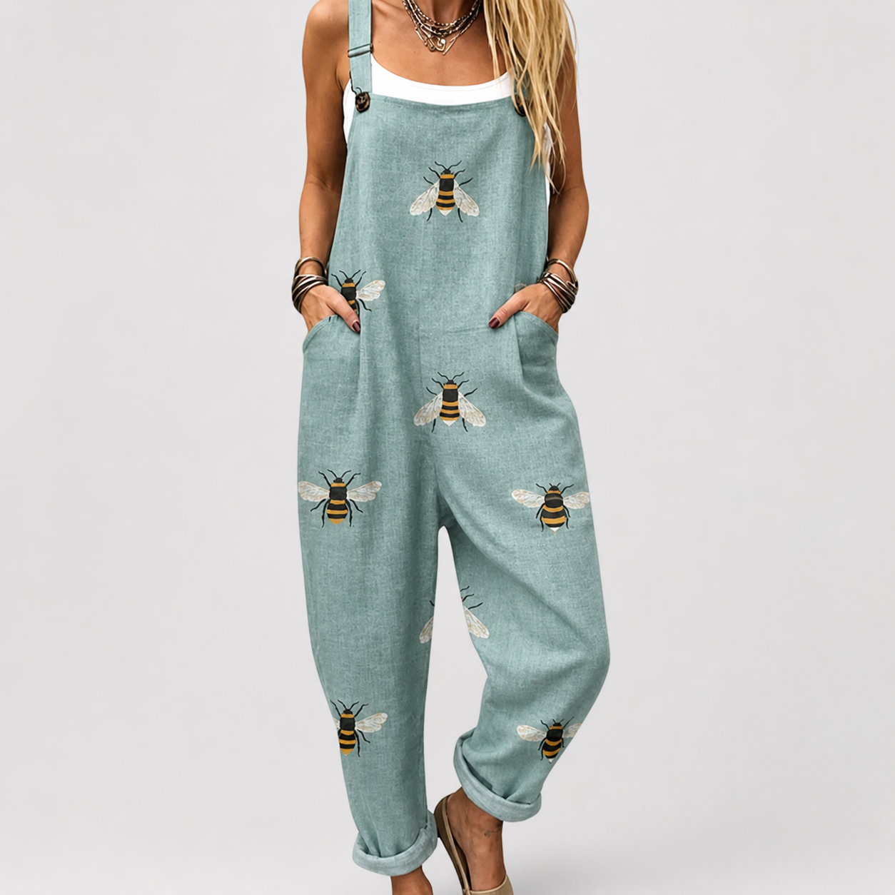 Comfortable Printed Dungarees