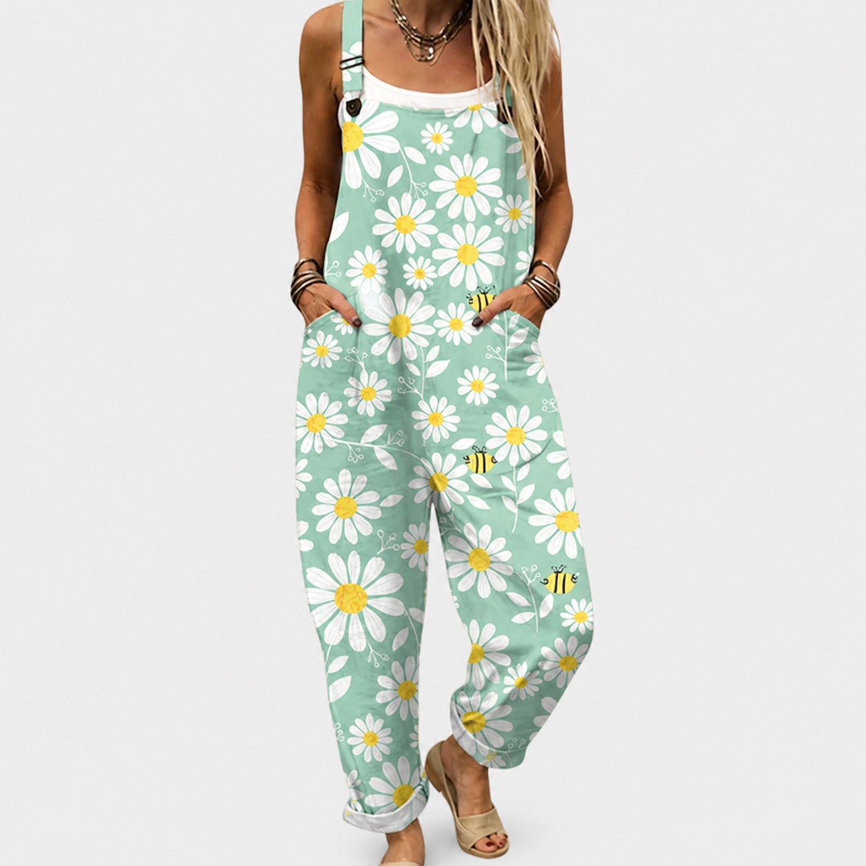 Comfortable Printed Dungarees