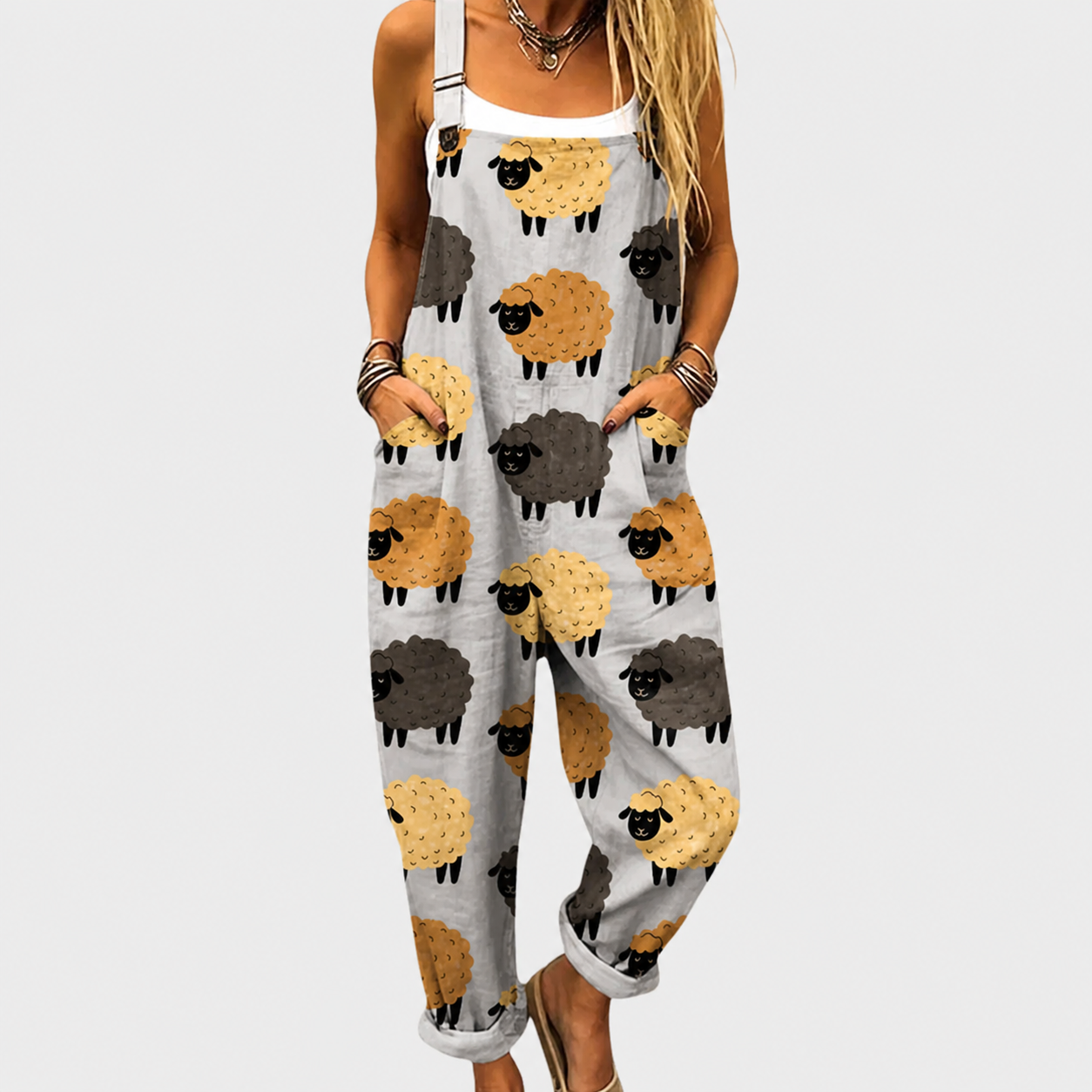 Comfortable Printed Dungarees