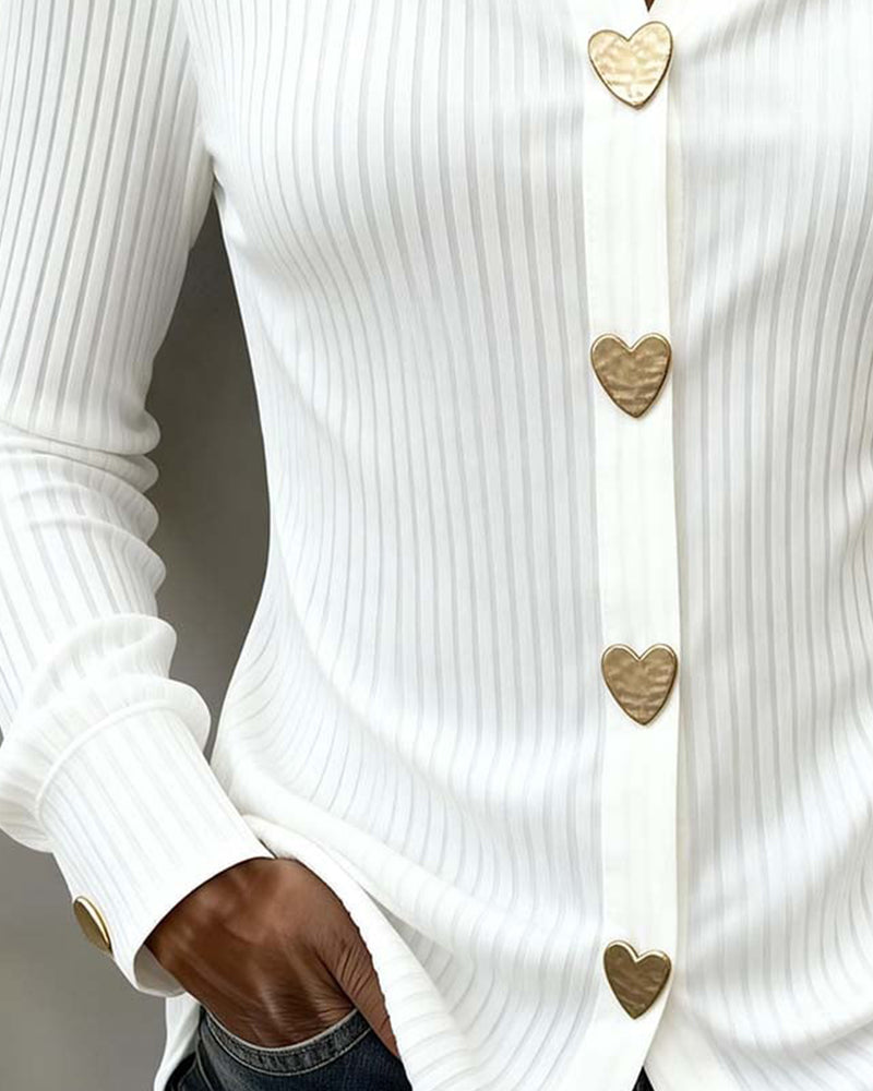 AMORE | HEART SHAPED BUTTON-UP SHIRT