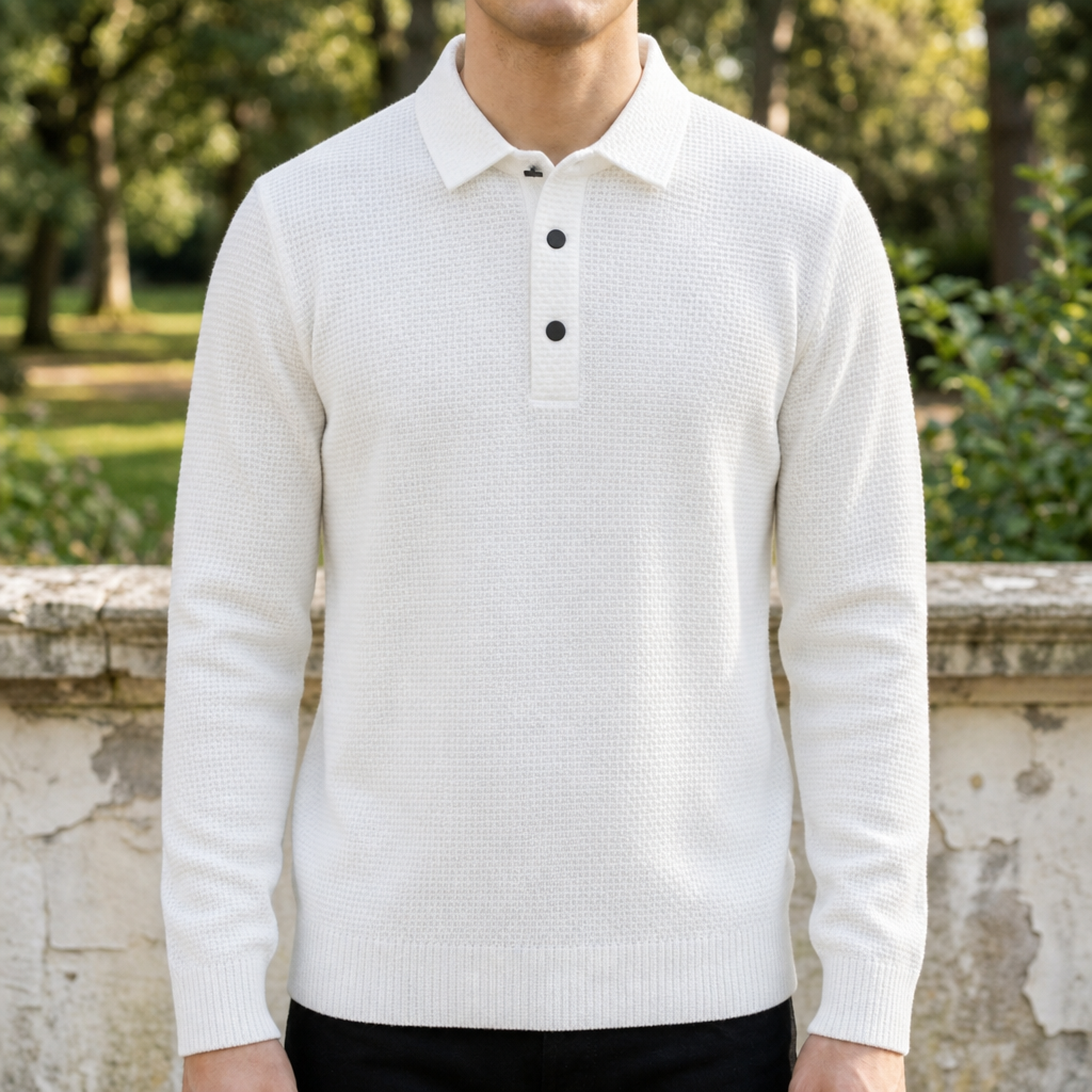 Men's Textured Knit Polo Shirt - image 5