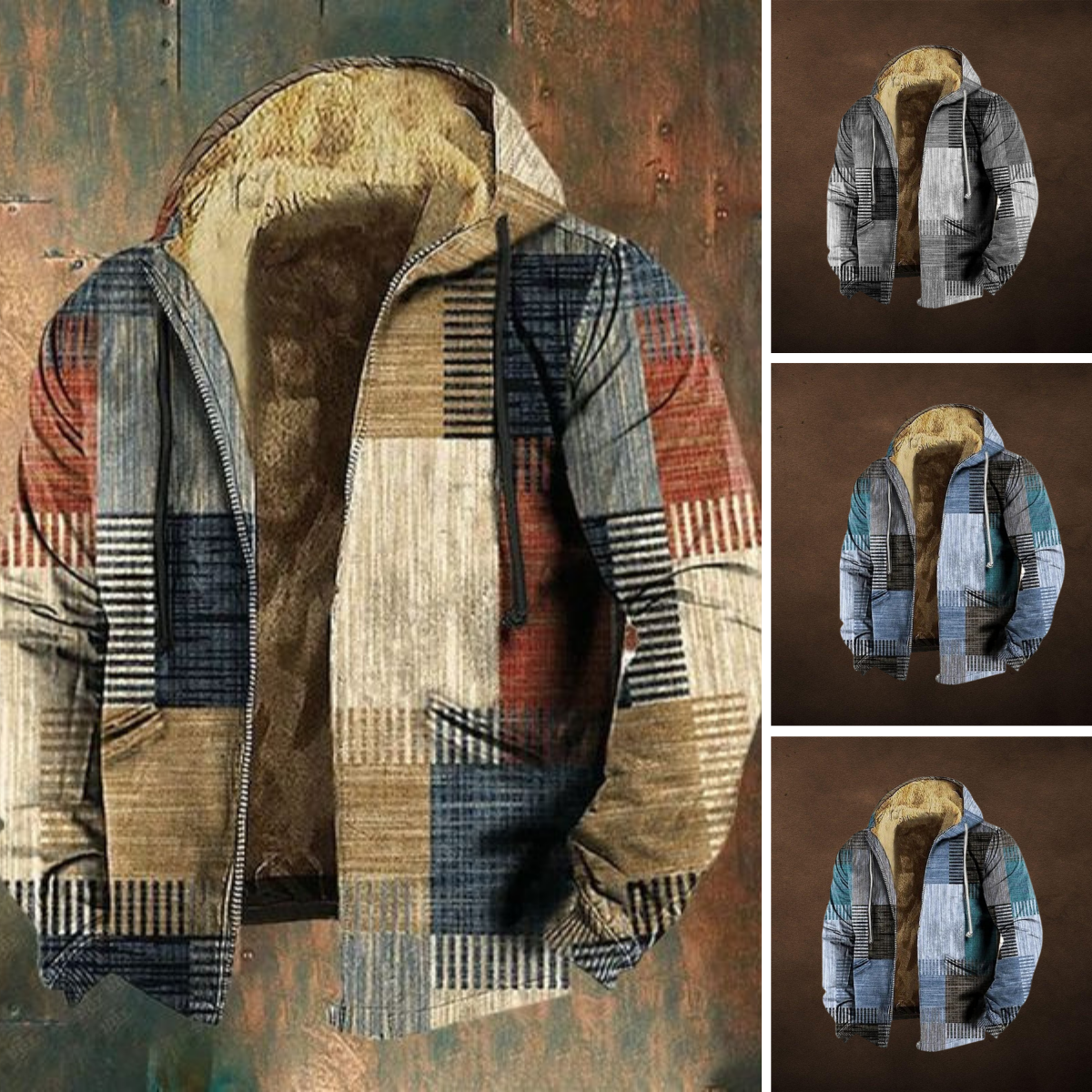 Men's Hooded Patchwork Jacket - image 5