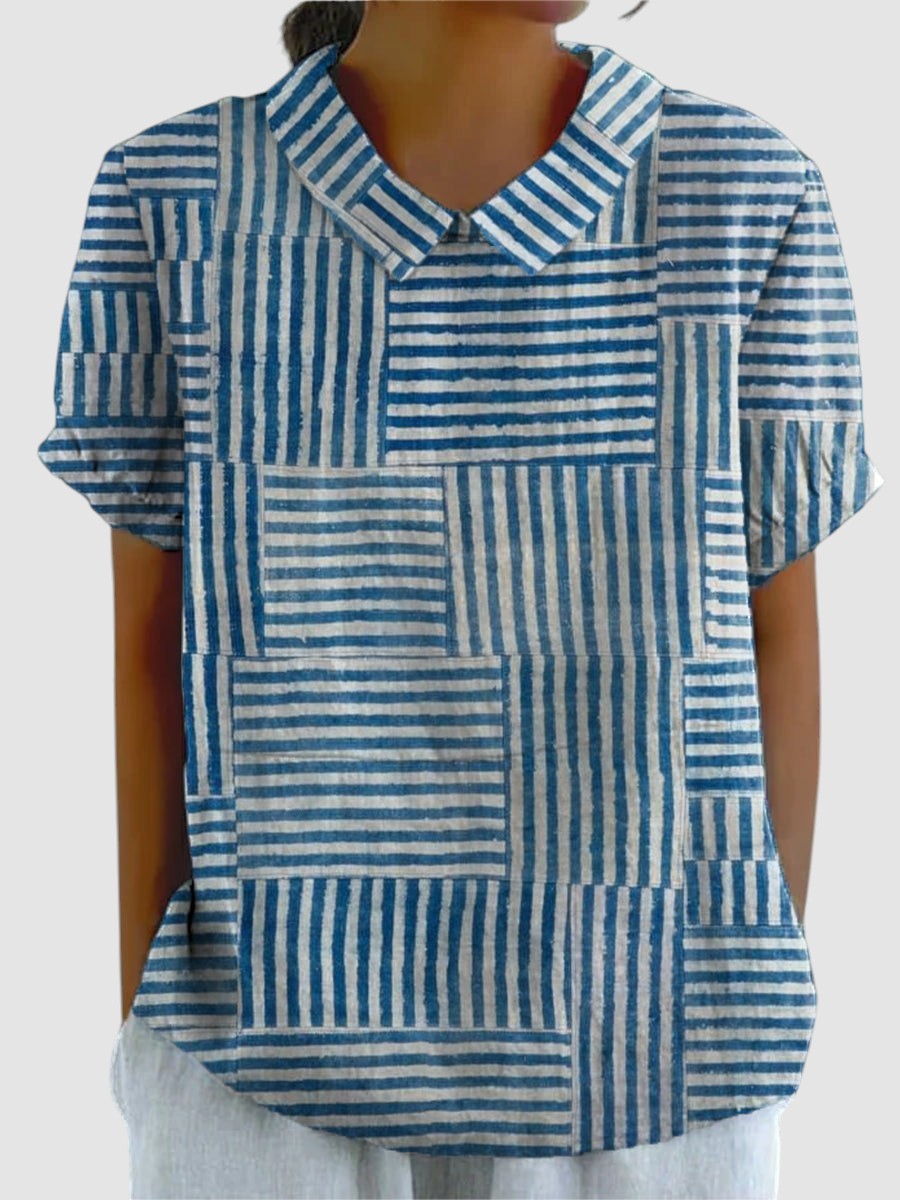 AMELIA | STRIPED PATCHWORK T-SHIRT