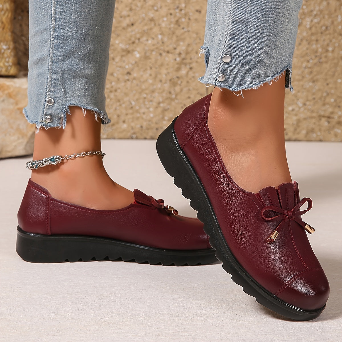 ROSALIE - Bow Slip-On Loafers