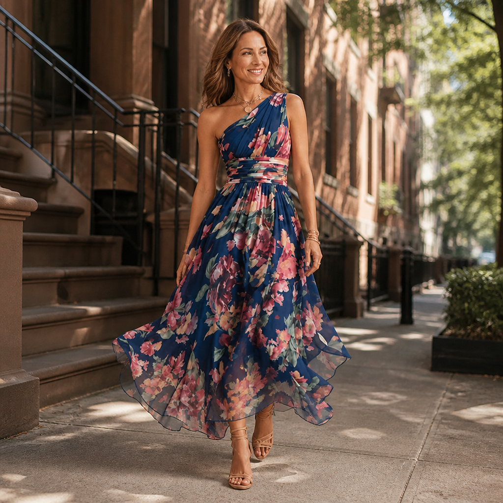 Celeste | One-Shoulder Floral Maxi
