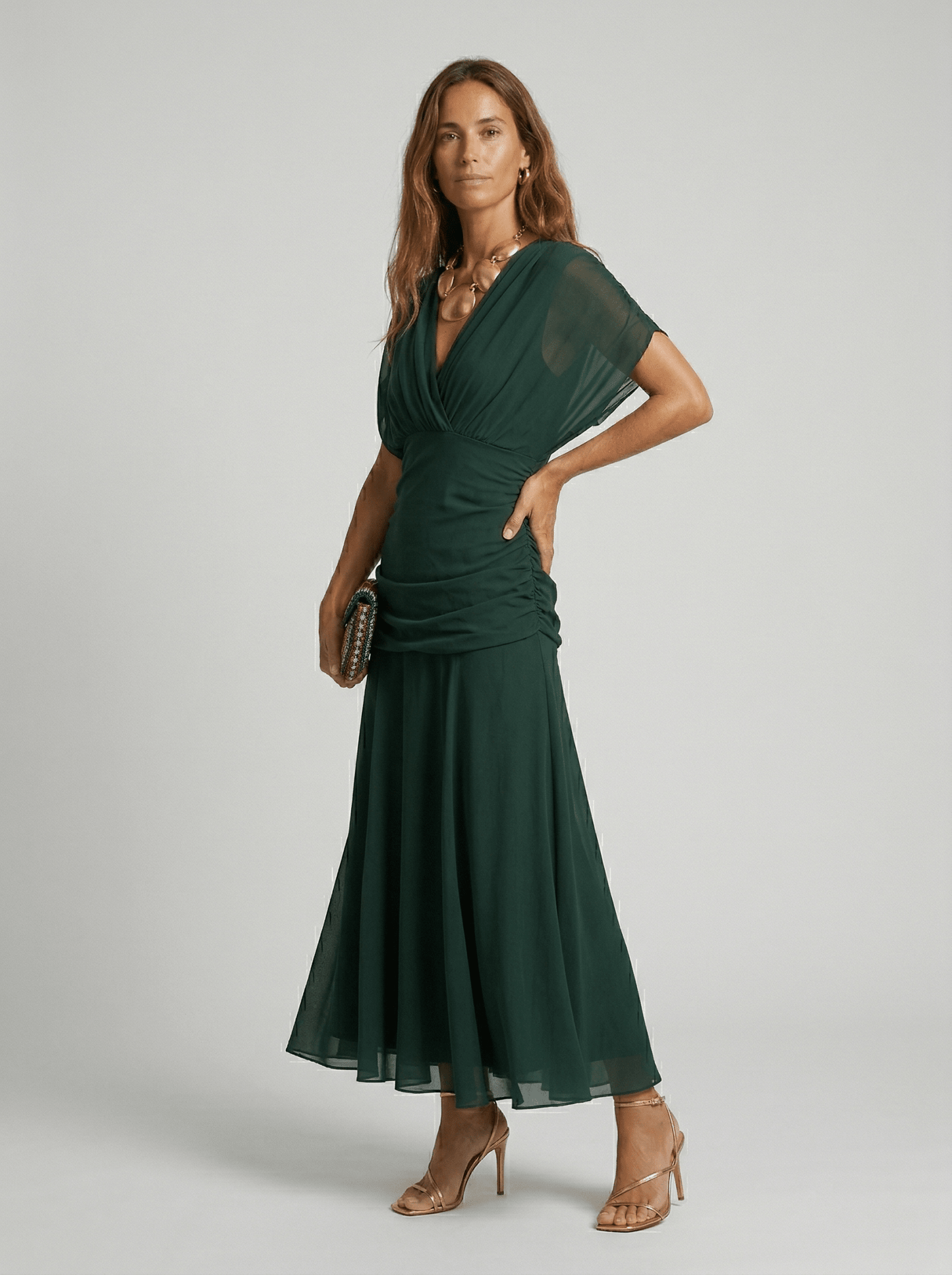 Paula™ | Long Dress with V-Neck