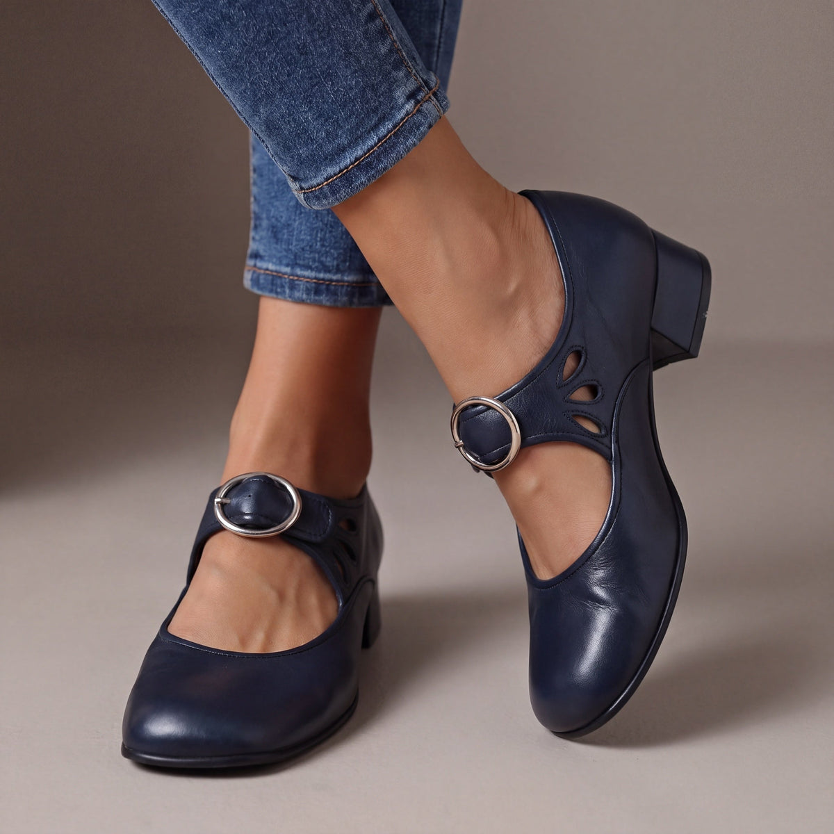 Elowen | Buckle Block-Heel Mary Janes