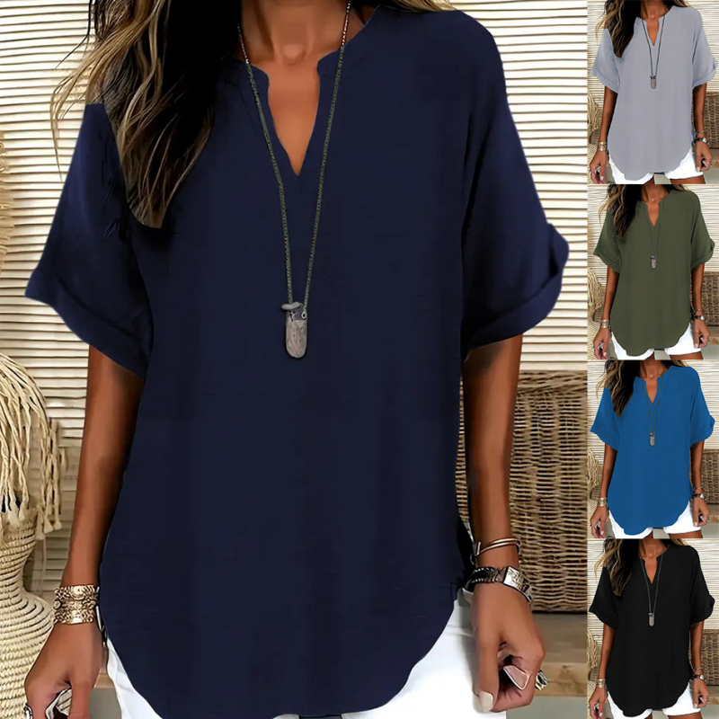 Isla | Lightweight Top with V-Neck