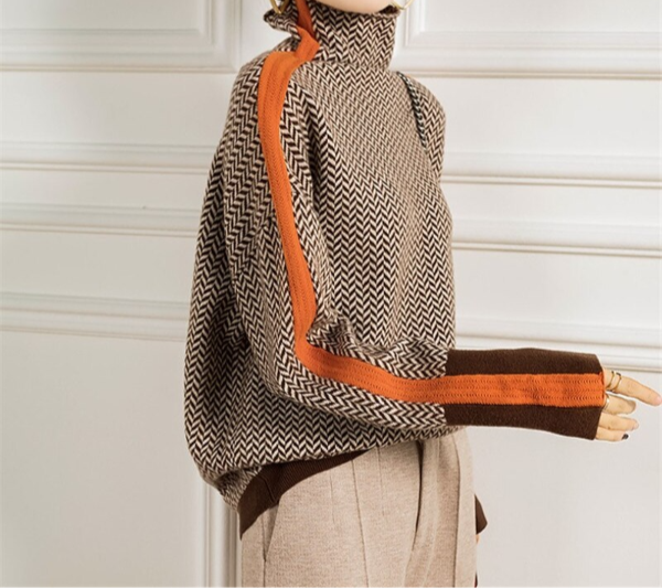 Women's Herringbone Turtleneck Jumper - image 2