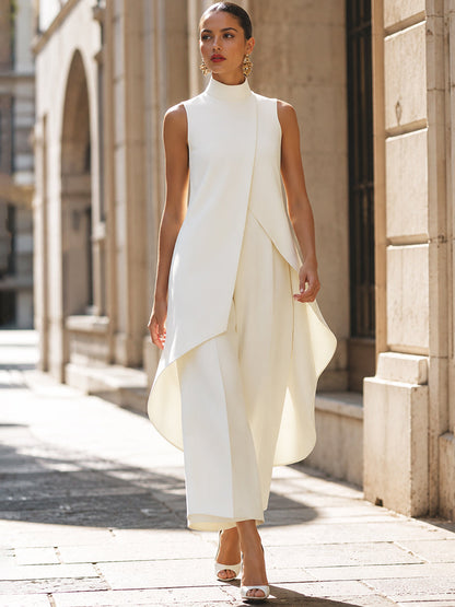 Imogen | Sculpted High-Neck Wide-Leg Jumpsuit for Women