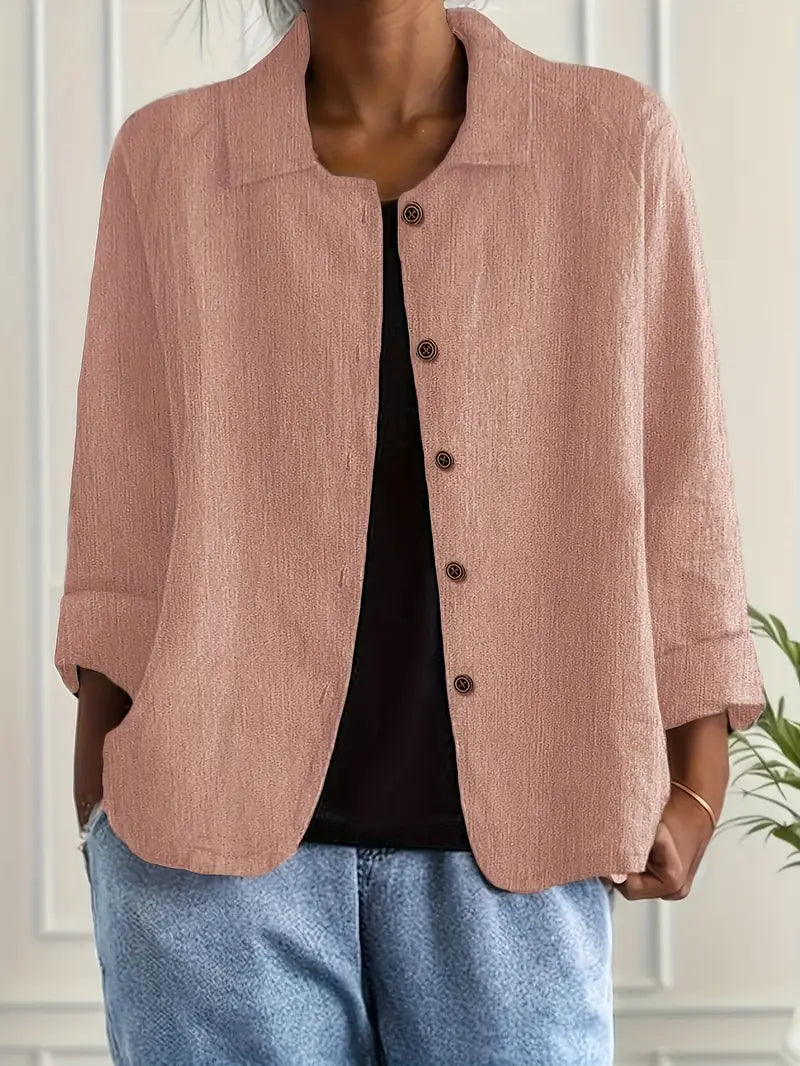 Women's Classic Shirt Style Layering Top - image 6