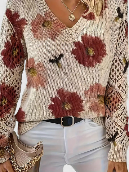 Bronwen | Floral Openwork Jumper