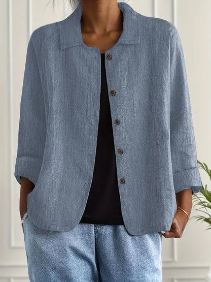 Women's Classic Shirt Style Layering Top - image 2