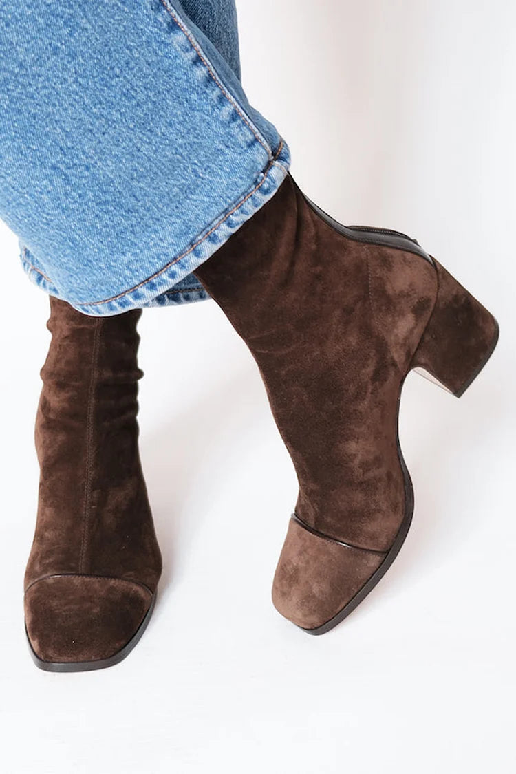 Women's Square Toe Ankle Boots with Block Heel - image 1