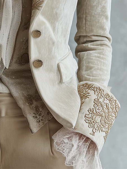 Constance | Ivory Blazer Tailored Embroidery