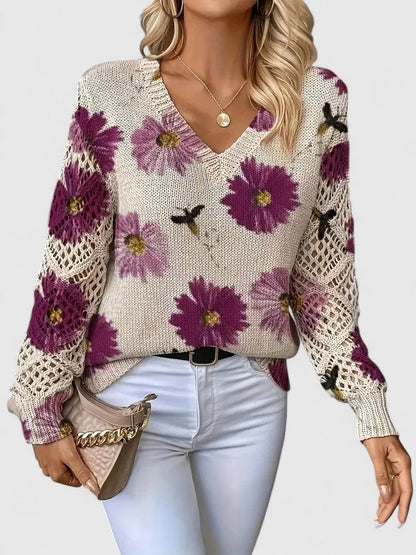 Bronwen | Floral Openwork Jumper