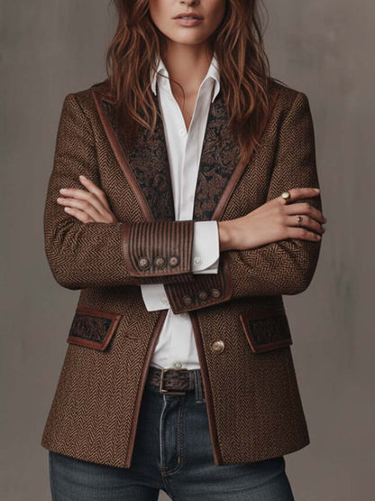 Gisèle | Blazer with Chevron Print Inserts