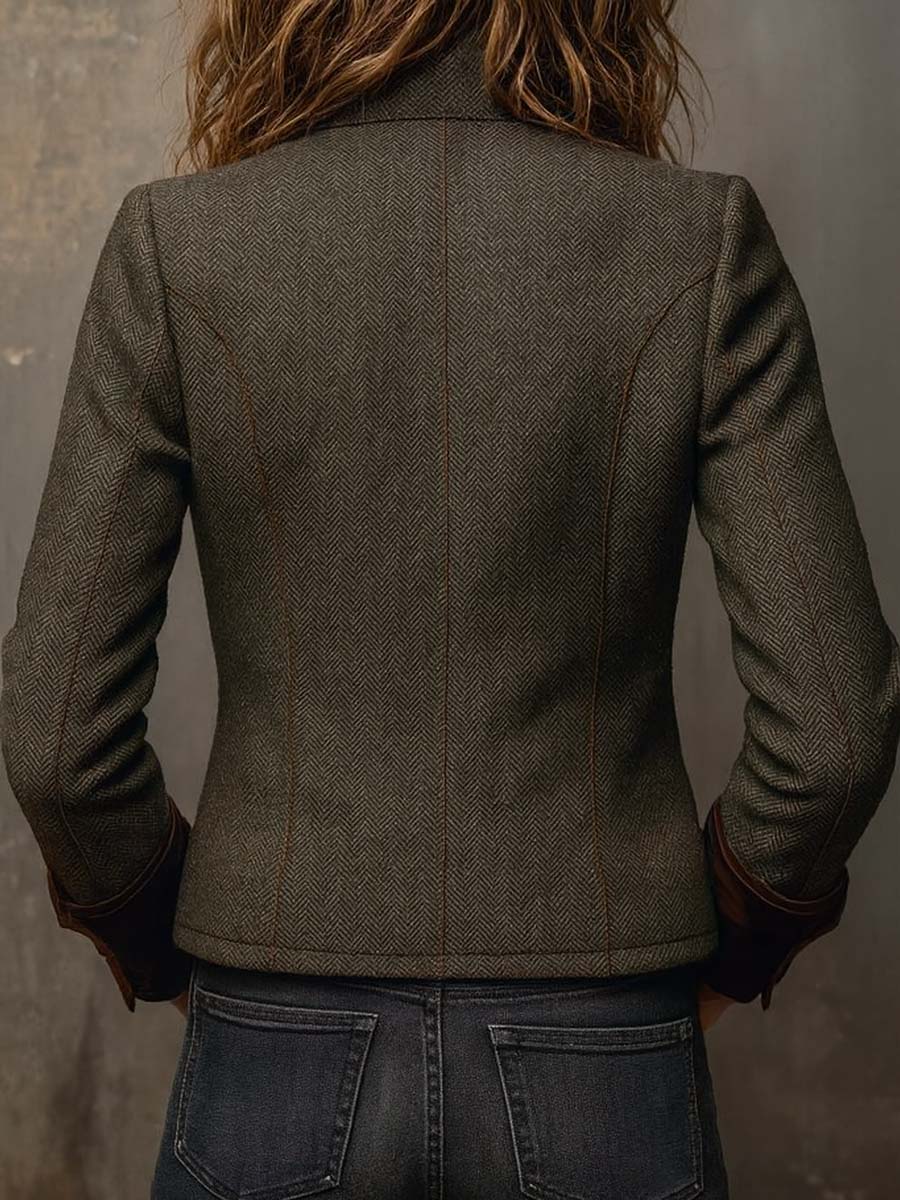 Honorine | Vintage Blazer with Contrasting Piping