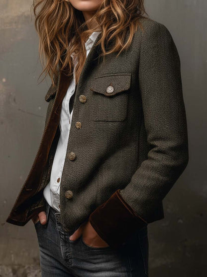 Honorine | Vintage Blazer with Contrasting Piping