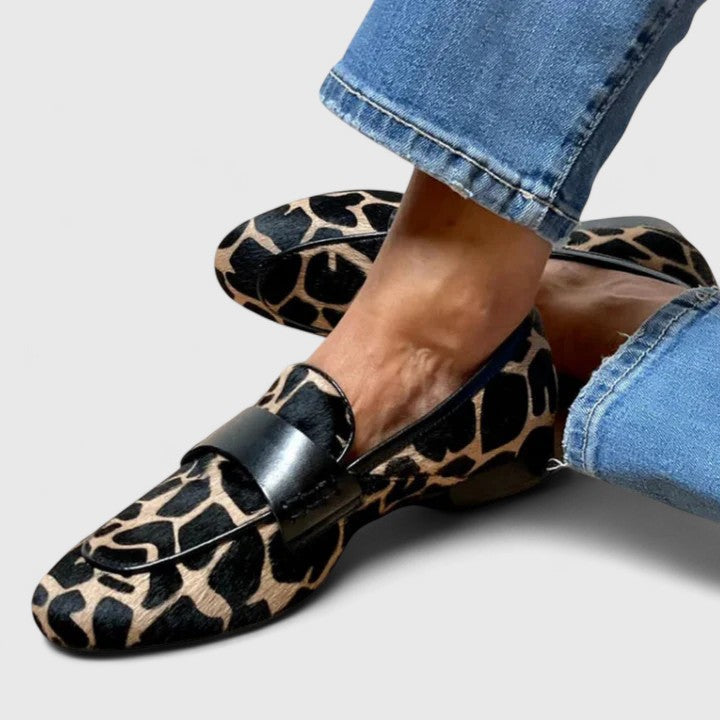 CLYANNE - Animal-Print Trim Loafers