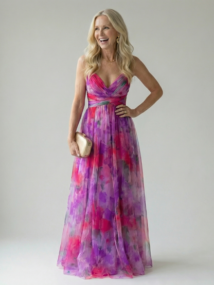 Élise | Maxi Wrap Dress with Ombre Shades