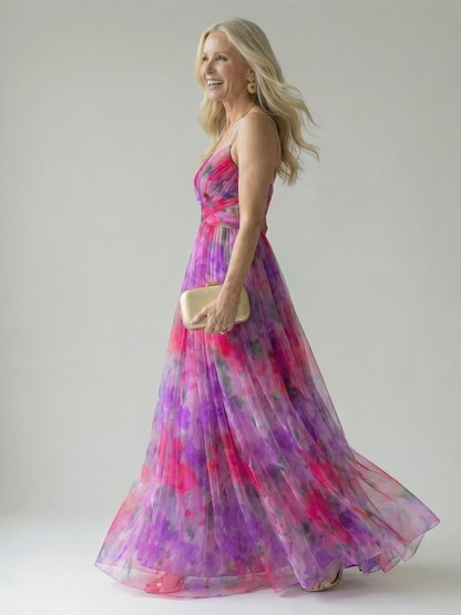 Élise | Maxi Wrap Dress with Ombre Shades