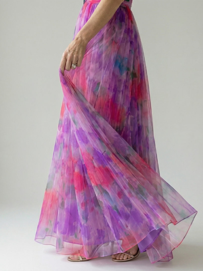 Élise | Maxi Wrap Dress with Ombre Shades