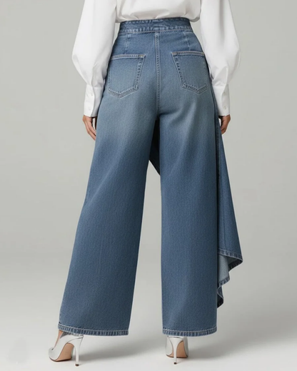 Women's Denim Look Wrap Trousers - image 4