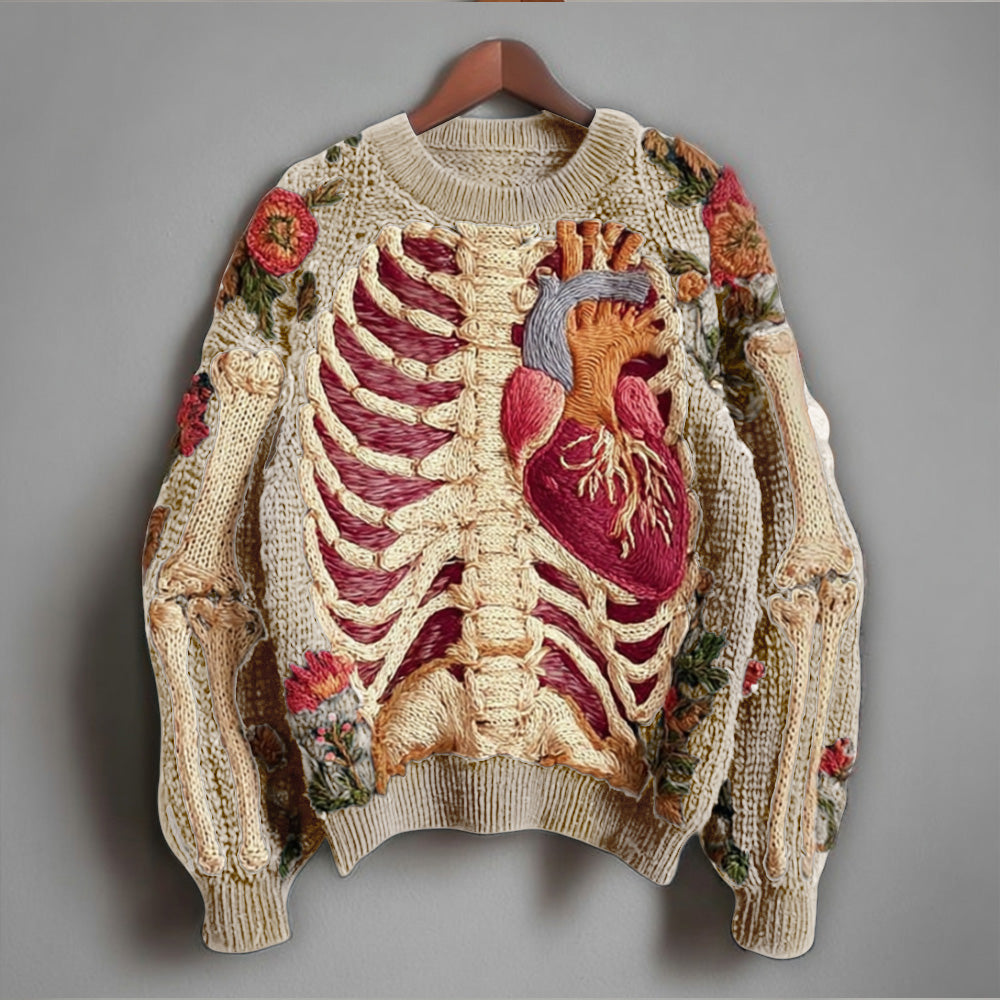 Women's Anatomy Art and Floral Print Jumper - image 3