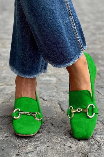 Women's Bright Colour Loafers with Metal Detail - image 2