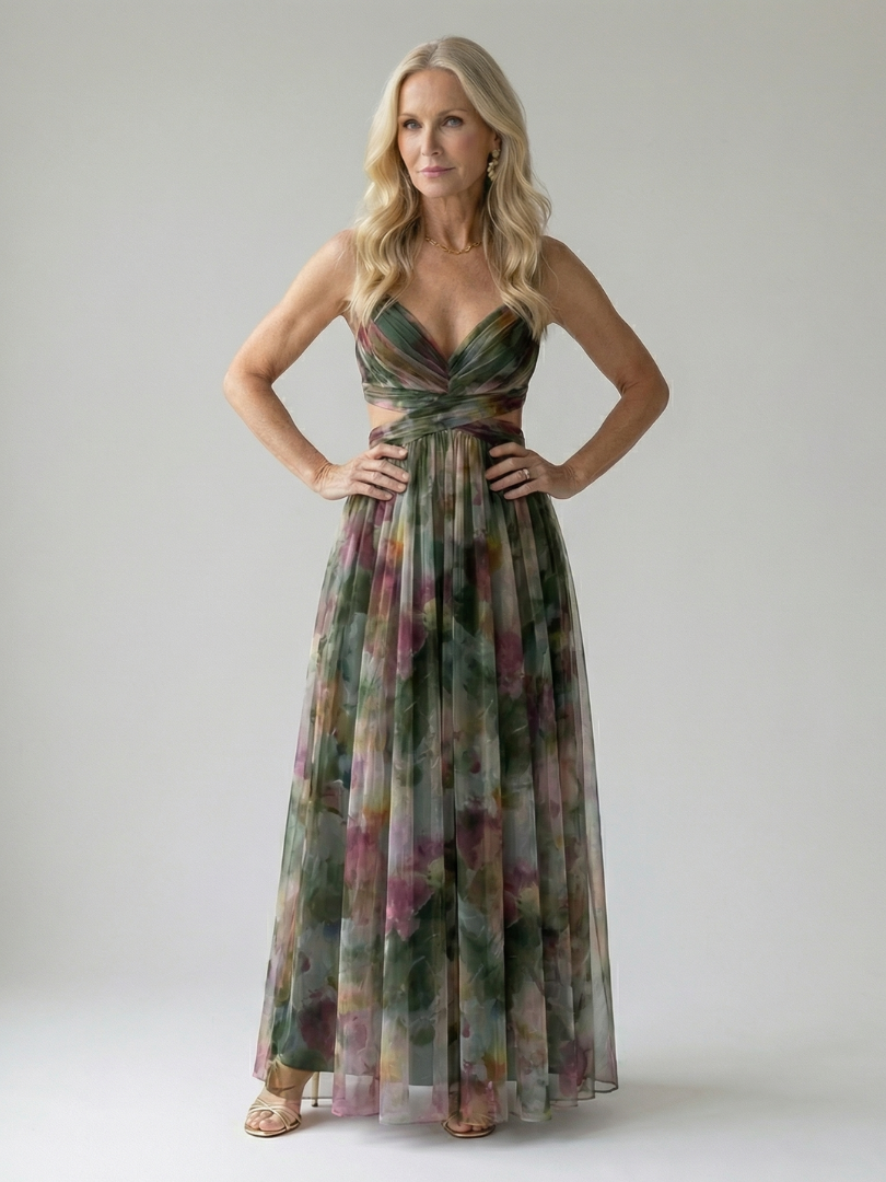 Élise | Maxi Wrap Dress with Ombre Shades