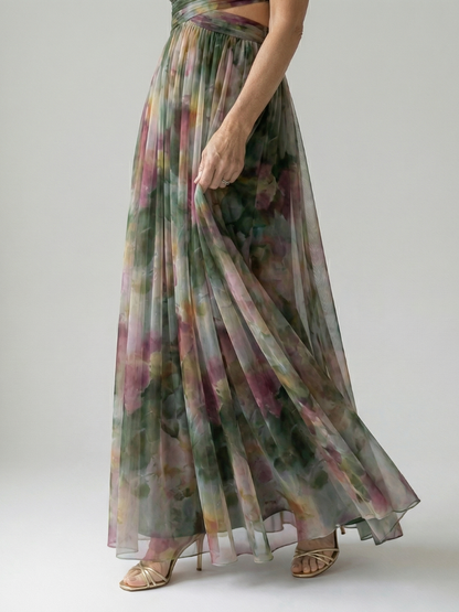 Élise | Maxi Wrap Dress with Ombre Shades