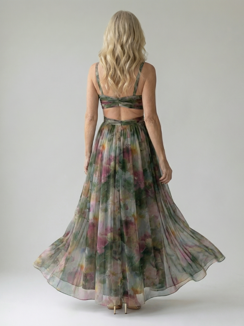 Élise | Maxi Wrap Dress with Ombre Shades