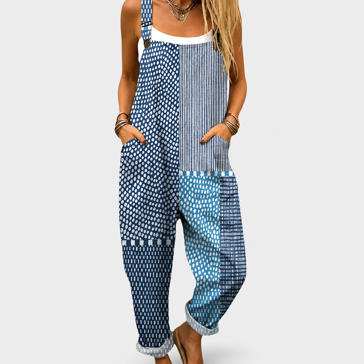 Comfortable Printed Dungarees