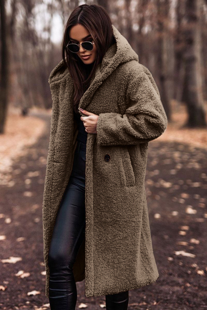 Women's Knee-Length Hooded Coat - image 6