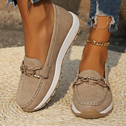 ELLA - Buckle Flat Wedge Loafers