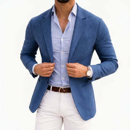 Men's Knit Blazer with Notch Lapel - image 1
