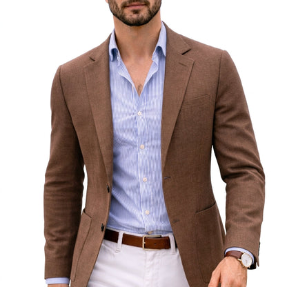 Men's Knit Blazer with Notch Lapel - image 5
