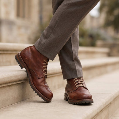 Men's Classic Lace-Up Boots in Leather Look - image 2