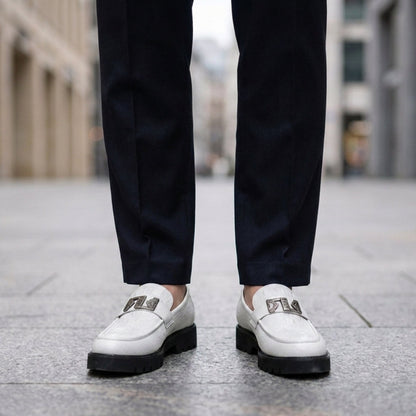 Men's Croc Texture Loafers with Thick Sole - image 2