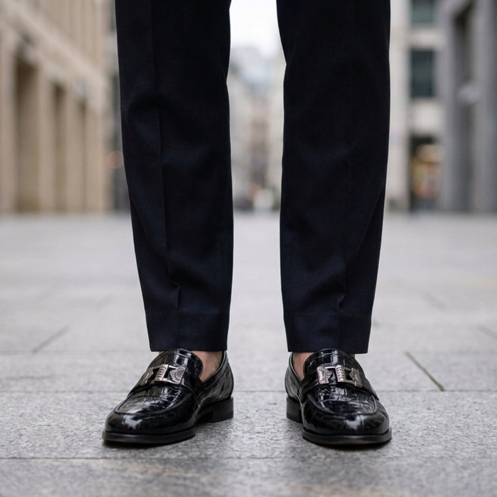 Men's Croc Texture Loafers with Thick Sole - image 3