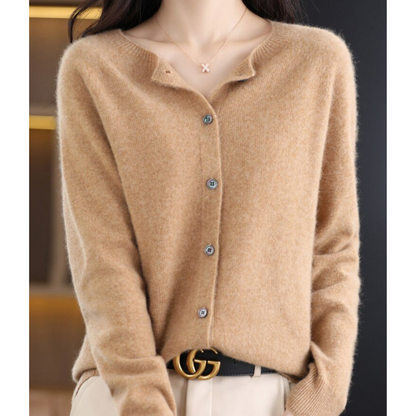 Mercy Cardigan for Women – Elegant Merino Wool & Soft Cardigan with Round Neck