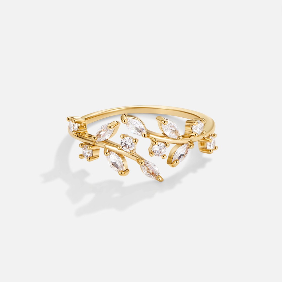 Women's Gold-Tone Crystal Vine Ring - image 1