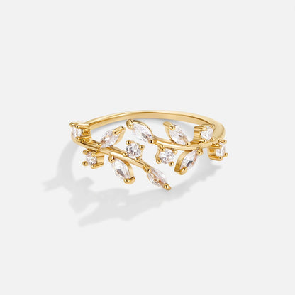 Women's Gold-Tone Crystal Vine Ring - image 1