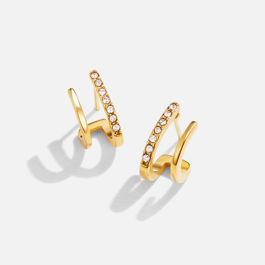 Women's Gold-Tone Crystal Claw Earrings - image 4