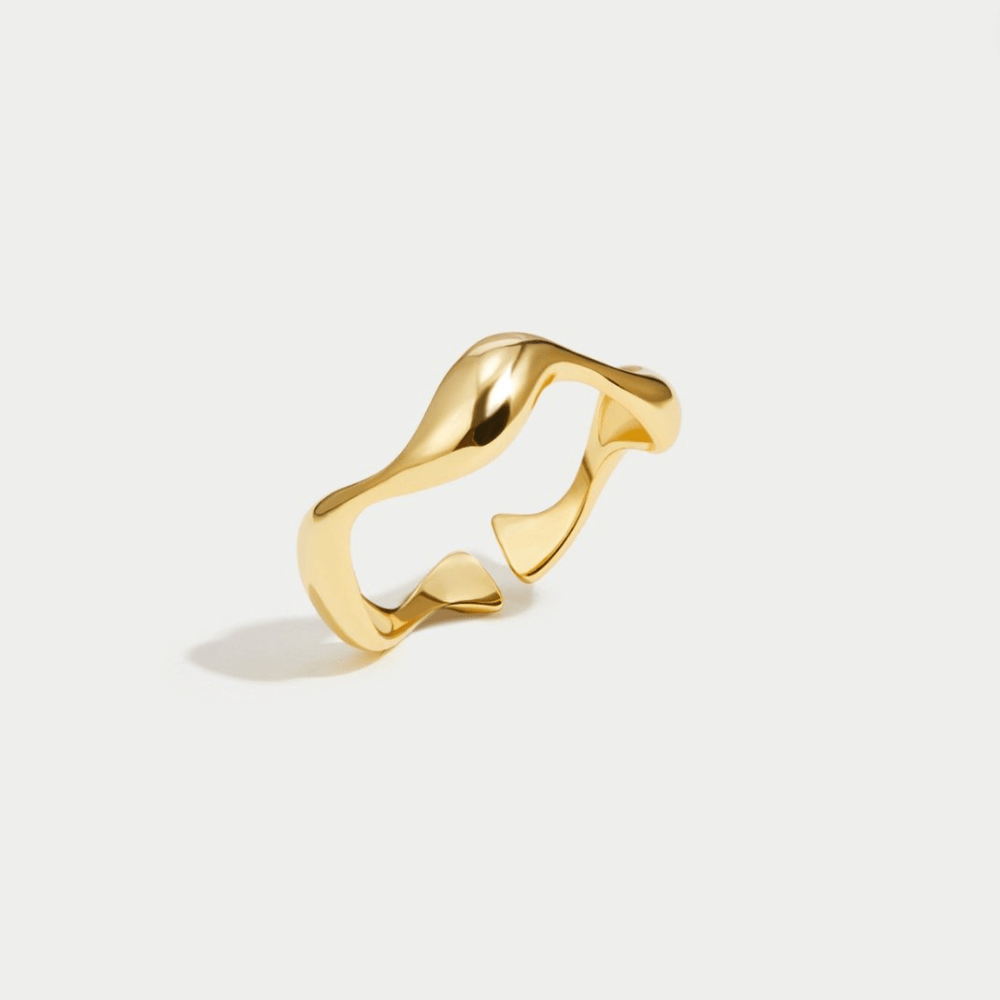 Women's Gold-Tone Wave Ring - image 4