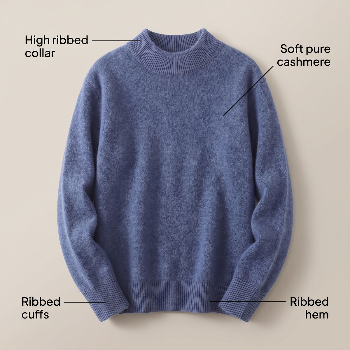 Women's Cashmere Look Mock Neck Jumper - image 9