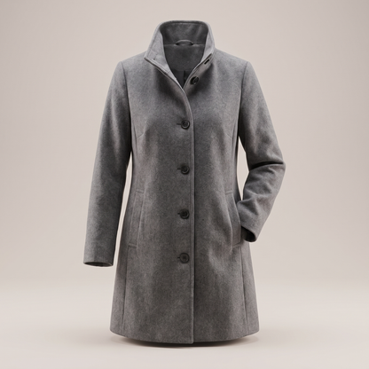 Women's Wool Look Straight Cut Coat with Button Front - image 7