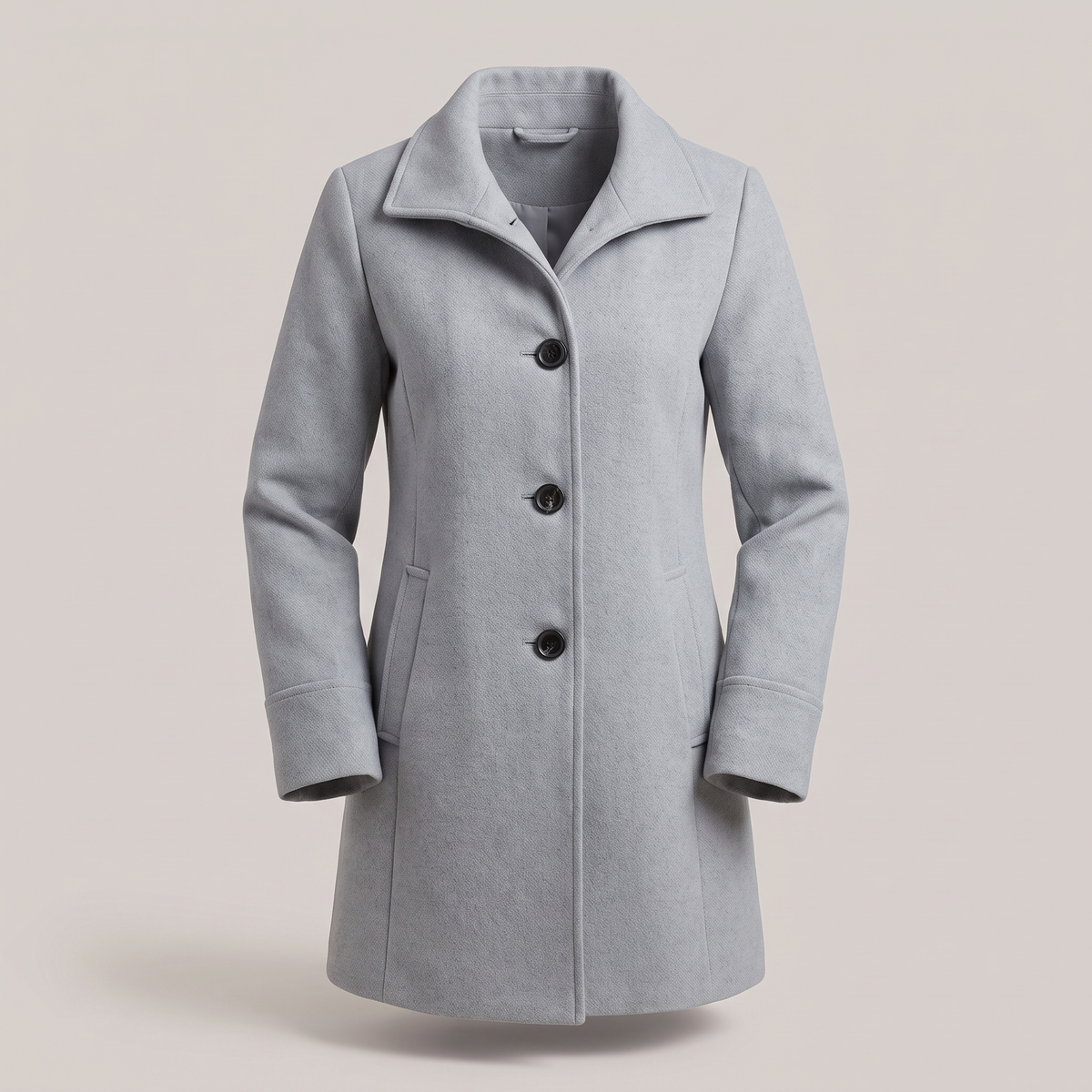 Women's Wool Look Straight Cut Coat with Button Front - image 12